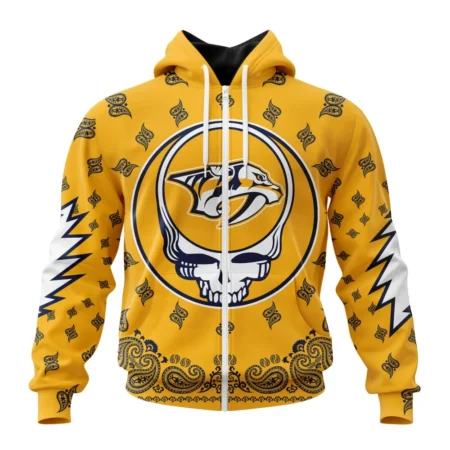 NHL Personalized Name And Number, Nashville Predators Special Grateful Dead Design,QTNHL Personalized Name And Number,080524B1910