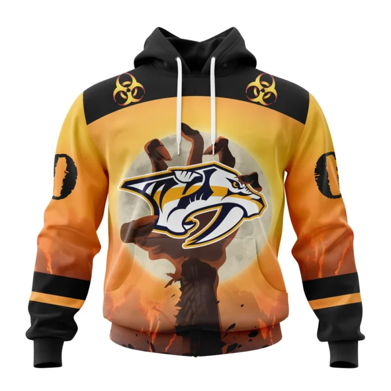 NHL Nashville Predators Special Zombie Design For Halloween,QTNHL080524A1936