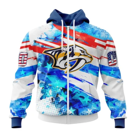 Nashville Predators, Special Concept For Independence Day,QTNHL Personalized Name And Number,080524B2134