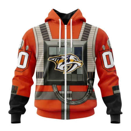 NHL Personalized Name And Number, Nashville Predators Star Wars Rebel Pilot Design,QTNHL Personalized Name And Number,080524B2325