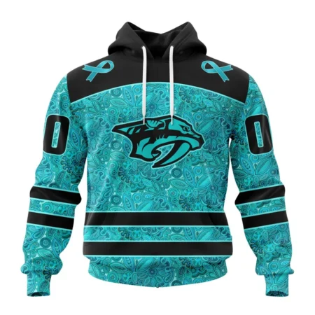 NHL Nashville Predators Special Design Fight Ovarian Cancer,QTNHL080524A2417