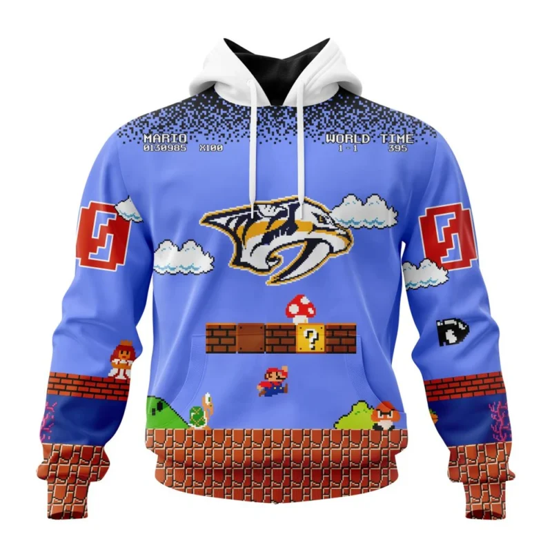 NHL Nashville Predators Special Kits With Super Mario Game Design,QTNHL080524A2446