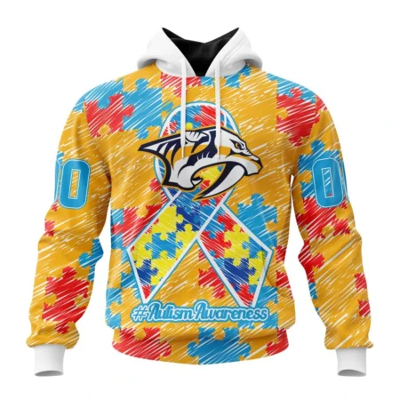 NHL Nashville Predators Special Autism Awareness Design,QTNHL080524A2473