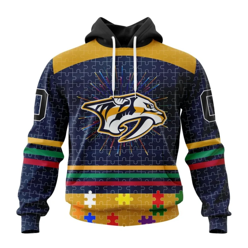 NHL Nashville Predators, Specialized Fearless Aganst Autism ,QTNHL080524A2520