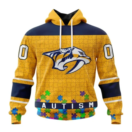 NHL Nashville Predators, Specialized Unisex Kits Hockey Fights Against Autism,QTNHL080524A2657