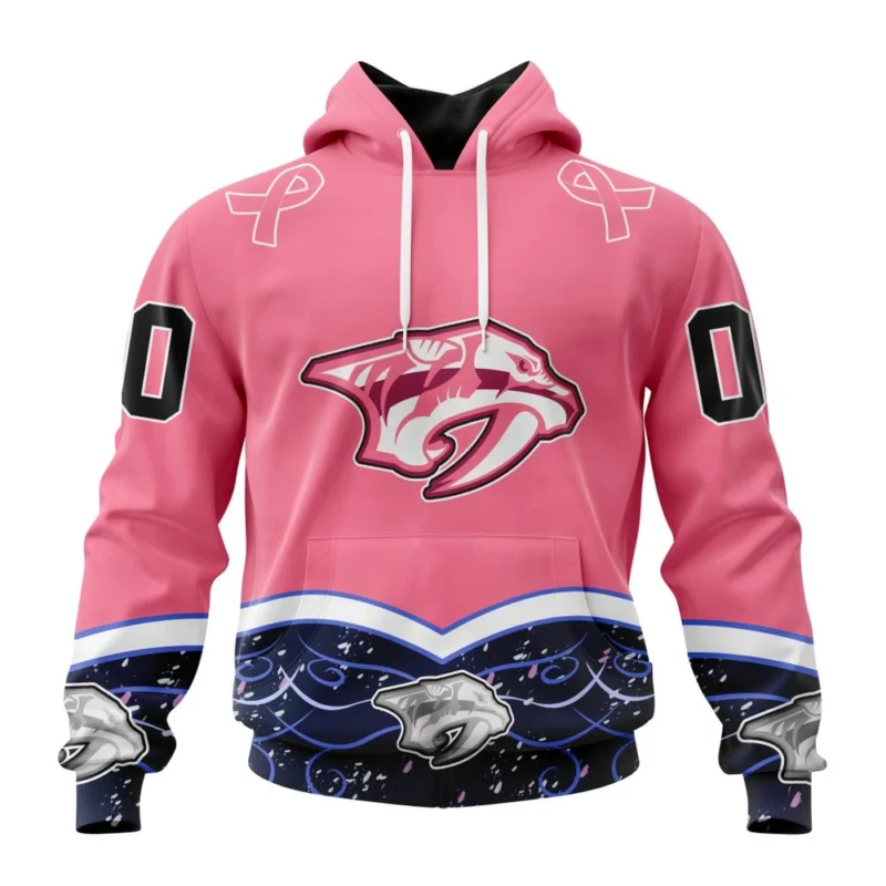 NHL Nashville Predators, Specialized Unisex For Hockey Fights Cancer,QTNHL080524A2824