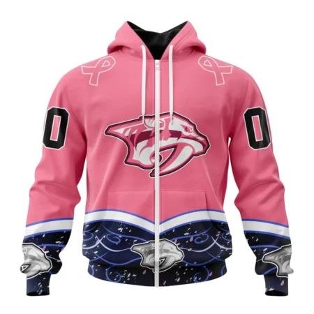 NHL Nashville Predators, Specialized Unisex For Hockey Fights Cancer,QTNHL 080524B2824