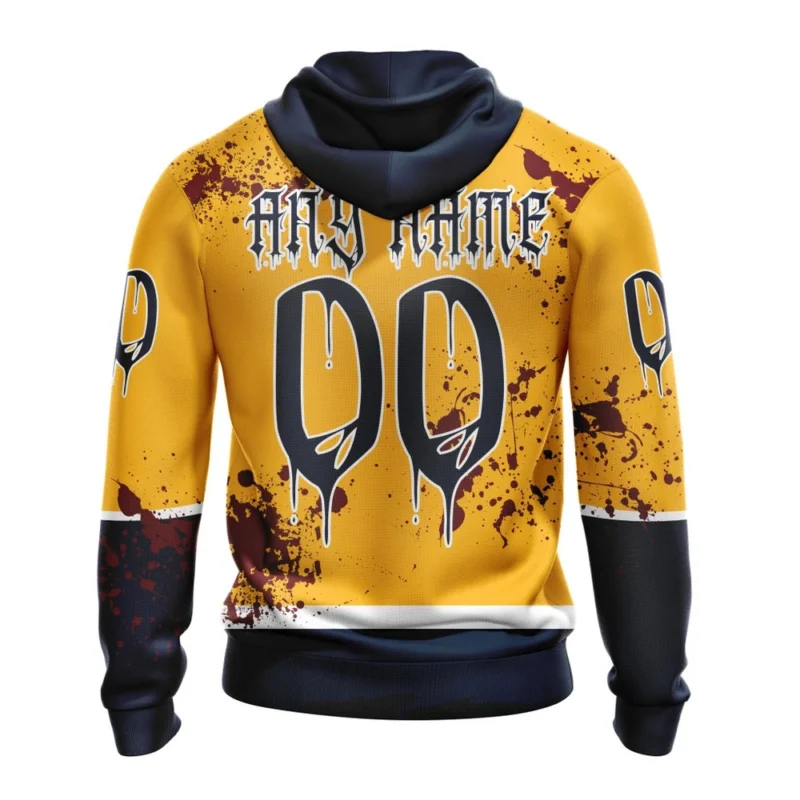 NHL Nashville Predators, Specialized Design Jersey With Your Ribs For Halloween,QTNHL 080524B3504