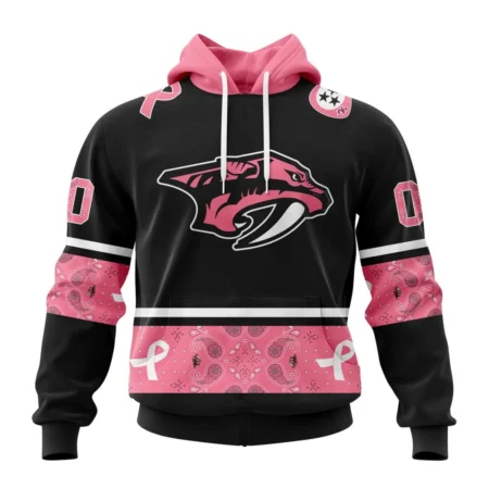 NHL Nashville Predators, Specialized Design In Classic Style With Paisley, In October We Wear Pink Breast Cancer,QTNHL080524A3590