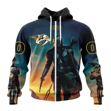 NHL Personalized Name And Number, Nashville Predators Special Star Wars The Mandalorian Design,QTNHL Personalized Name And Number,080524B702