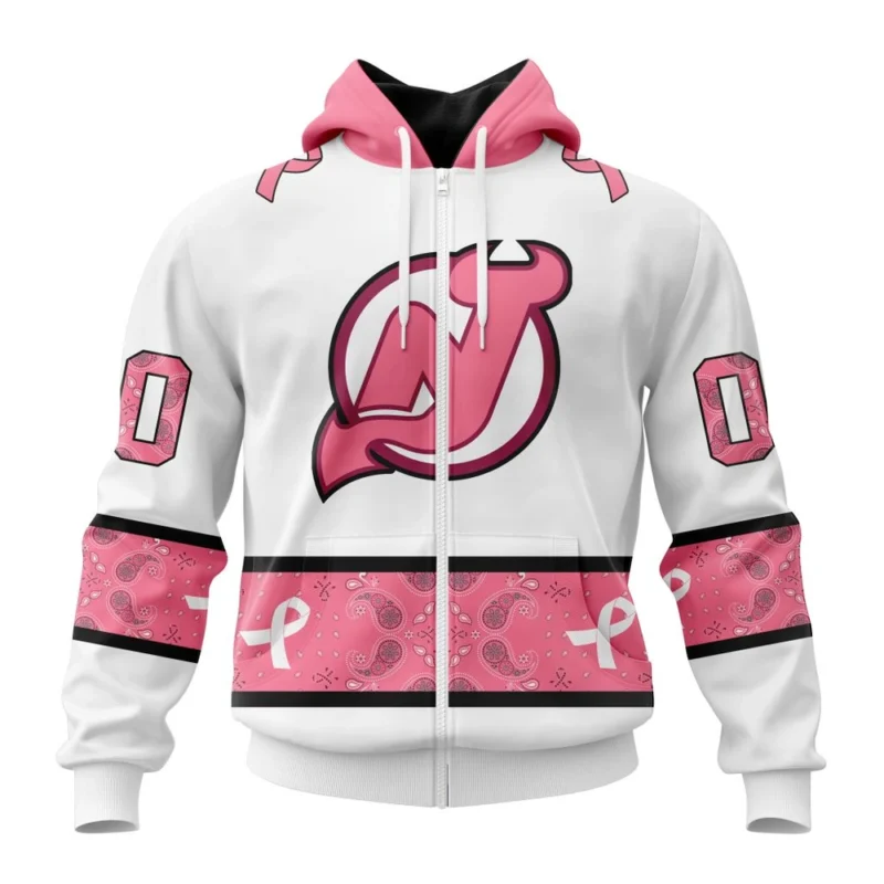 NHL Personalized Name And Number, New Jersey Devils In Classic Style With Paisley, In October We Wear Pink Breast Cancer,QTNHL Personalized Name And Number,080524B1670