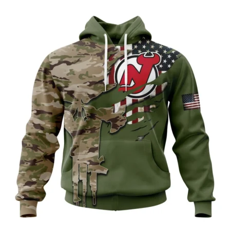 NHL New Jersey Devils Special Camo Skull Design,QTNHL080524A1713