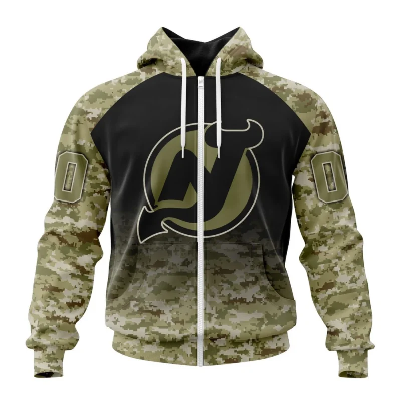 NHL Personalized Name And Number, New Jersey Devils Special Camo Design For Veterans Day,QTNHL Personalized Name And Number,080524B1777