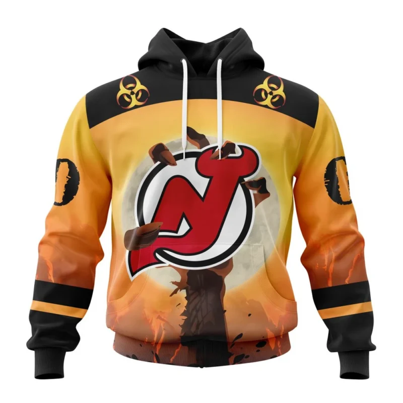 NHL New Jersey Devils Special Zombie Design For Halloween,QTNHL080524A1937