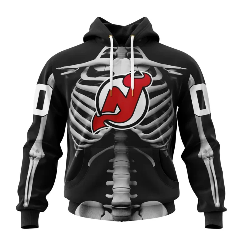 NHL New Jersey Devils Special Skeleton Costume For Halloween,QTNHL080524A2027