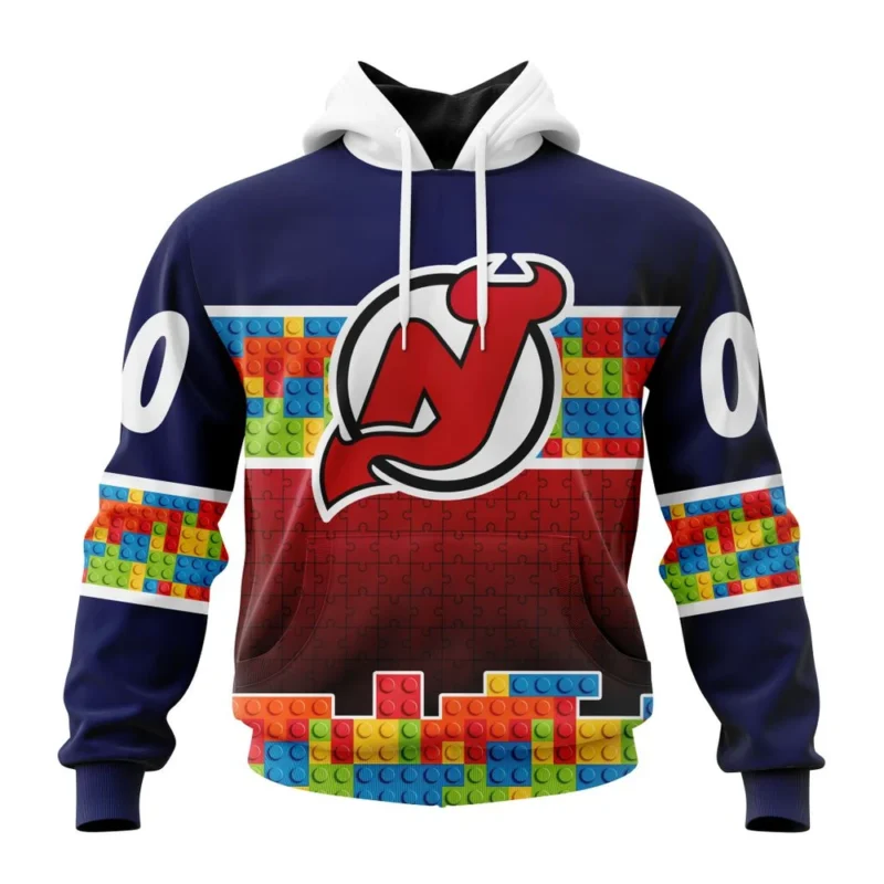 NHL New Jersey Devils Special Autism Awareness Design ,QTNHL080524A2237