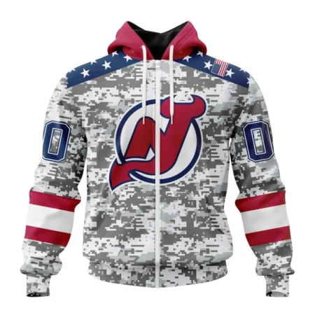 NHL Personalized Name And Number, New Jersey Devils Special Camo Design For Veterans Day,QTNHL Personalized Name And Number,080524B226