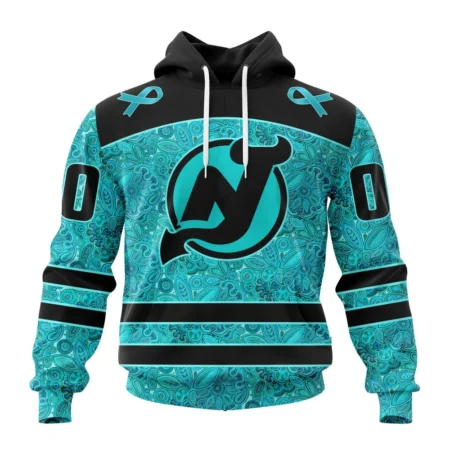 NHL New Jersey Devils Special Design Fight Ovarian Cancer,QTNHL080524A2418