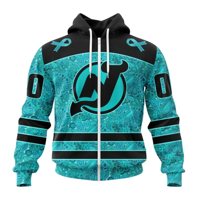 NHL Personalized Name And Number, New Jersey Devils Special Design Fight Ovarian Cancer,QTNHL Personalized Name And Number,080524B2418