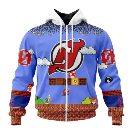 NHL Personalized Name And Number, New Jersey Devils Special Kits With Super Mario Game Design,QTNHL Personalized Name And Number,080524B2447