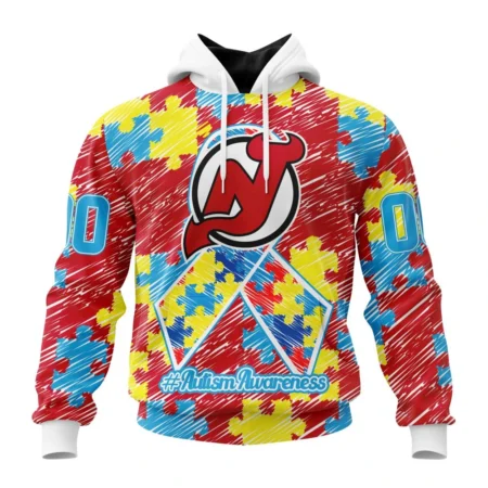 NHL New Jersey Devils Special Autism Awareness Design,QTNHL080524A2474