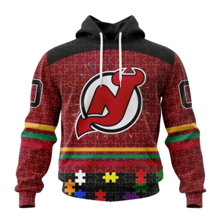 NHL New Jersey Devils, Specialized Fearless Aganst Autism ,QTNHL080524A2521