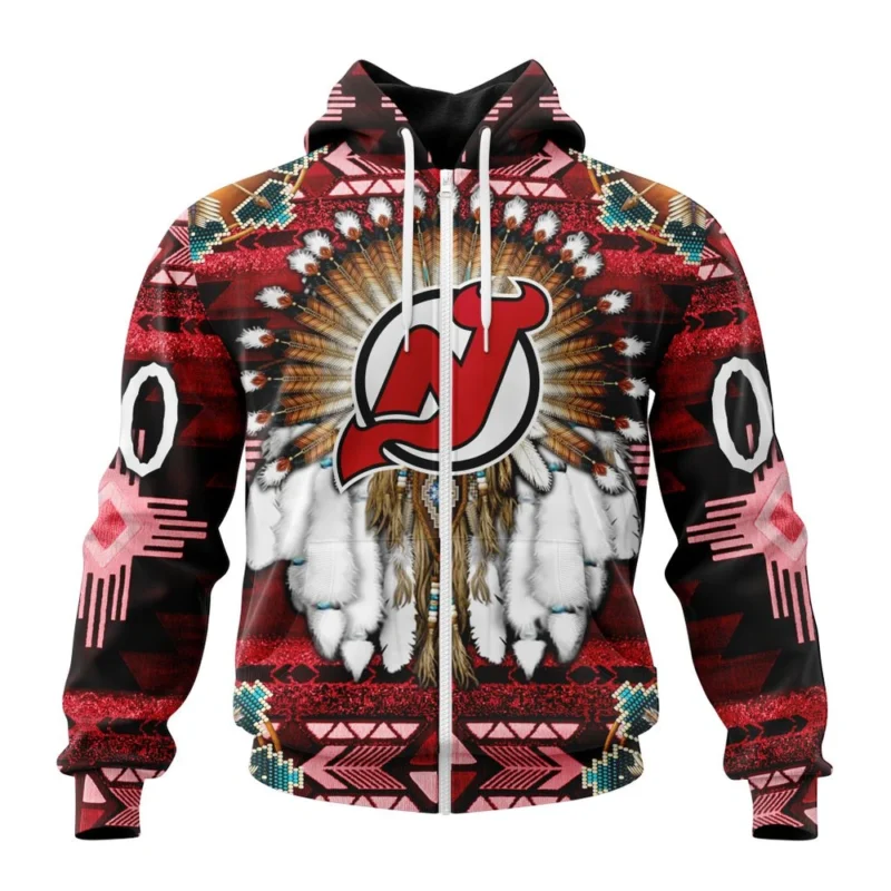 NHL Personalized Name And Number, New Jersey Devils Special Native Costume Design,QTNHL Personalized Name And Number,080524B2684