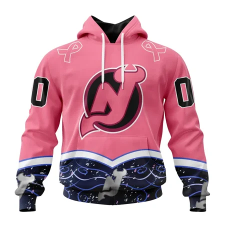 NHL New Jersey Devils, Specialized Unisex For Hockey Fights Cancer,QTNHL080524A2825