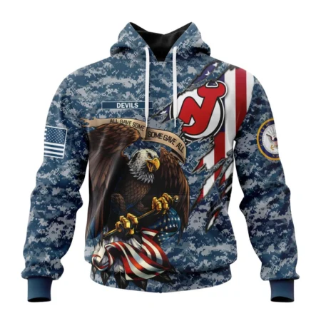 NHL New Jersey Devils Honor Us Navy Veterans,QTNHL080524A3151