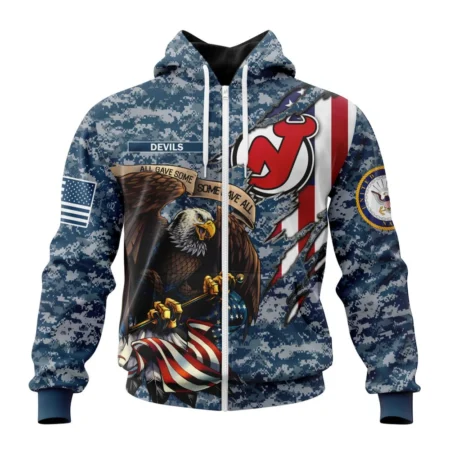 NHL New Jersey Devils Honor Us Navy Veterans,QTNHL 080524B3151