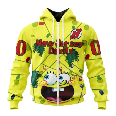 New Jersey Devils, Specialized Jersey With Spongebob ,QTNHL 080524B3262