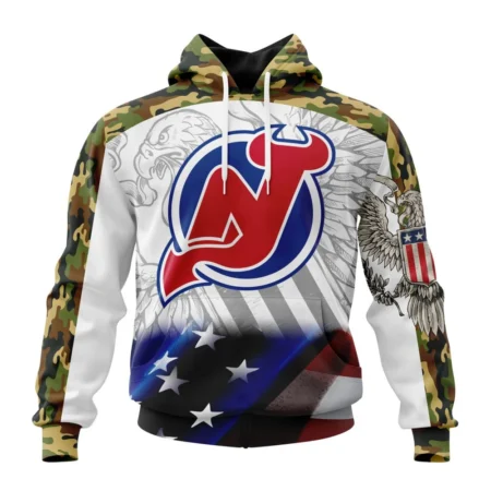 NHL New Jersey Devils, Specialized Design With Our America Flag And Our America Eagle,QTNHL080524A3446