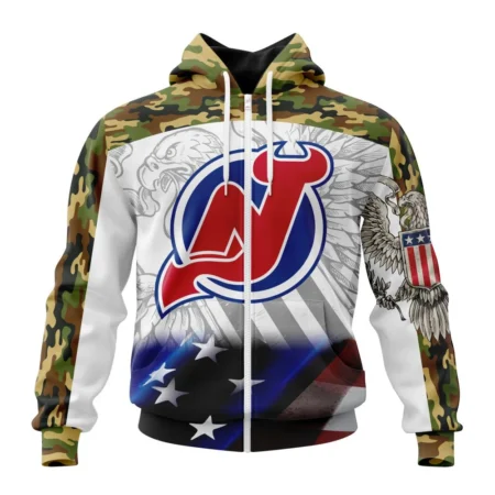 NHL New Jersey Devils, Specialized Design With Our America Flag And Our America Eagle,QTNHL 080524B3446