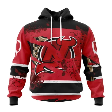 NHL New Jersey Devils, Specialized Design Jersey With Your Ribs For Halloween,QTNHL080524A3505