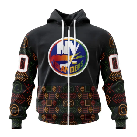 NHL Personalized Name And Number, New York Islanders Special Design For Black History Month,QTNHL Personalized Name And Number,080524B1056