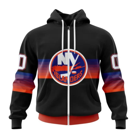 NHL Personalized Name And Number, New York Islanders Special Black And Gradient Design,QTNHL Personalized Name And Number,080524B1406