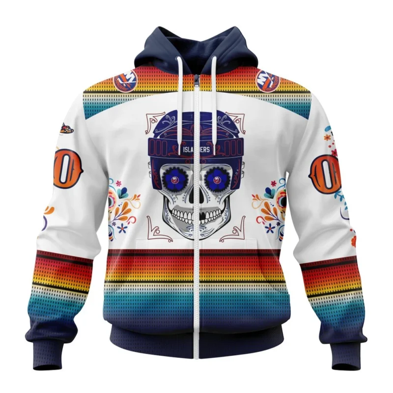 NHL Personalized Name And Number, New York Islanders Special Design For Dia De Los Muertos,QTNHL Personalized Name And Number,080524B1445