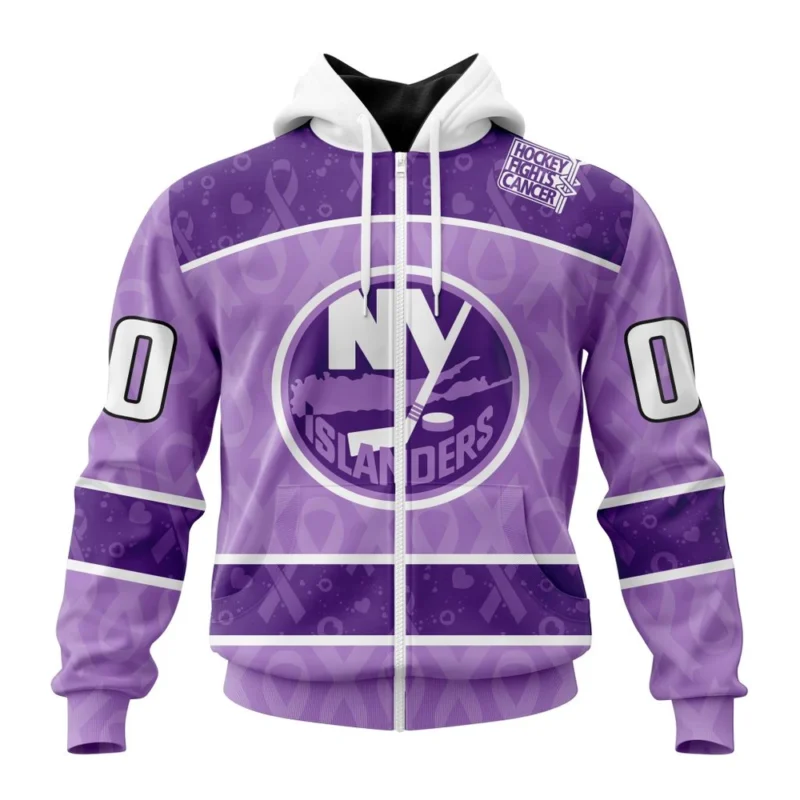 NHL Personalized Name And Number, New York Islanders New Lavender Hockey Fight Cancer,QTNHL Personalized Name And Number,080524B1482