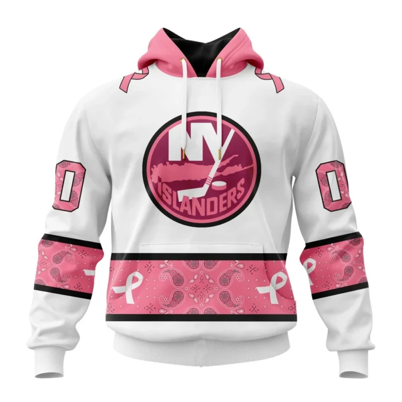 NHL New York Islanders In Classic Style With Paisley, In October We Wear Pink Breast Cancer,QTNHL080524A1668