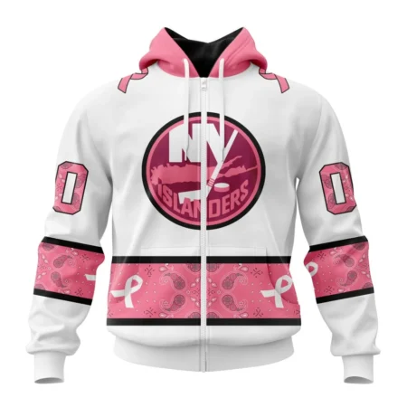 NHL Personalized Name And Number, New York Islanders In Classic Style With Paisley, In October We Wear Pink Breast Cancer,QTNHL Personalized Name And Number,080524B1668