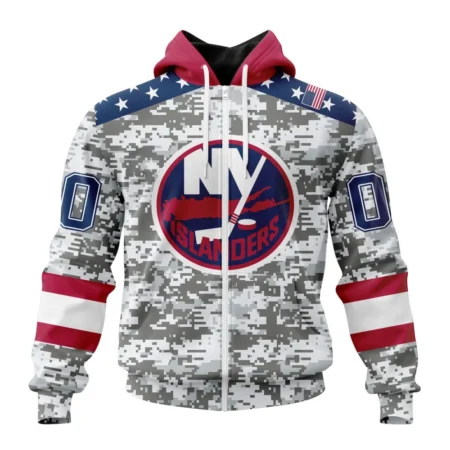 NHL Personalized Name And Number, New York Islanders Special Camo Design For Veterans Day,QTNHL Personalized Name And Number,080524B1802