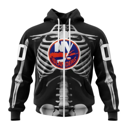 NHL Personalized Name And Number, New York Islanders Special Skeleton Costume For Halloween,QTNHL Personalized Name And Number,080524B2025