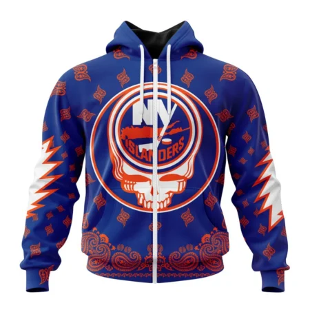 NHL Personalized Name And Number, New York Islanders Special Grateful Dead Design,QTNHL Personalized Name And Number,080524B236