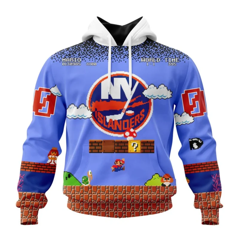 NHL New York Islanders Special Kits With Super Mario Game Design,QTNHL080524A2445