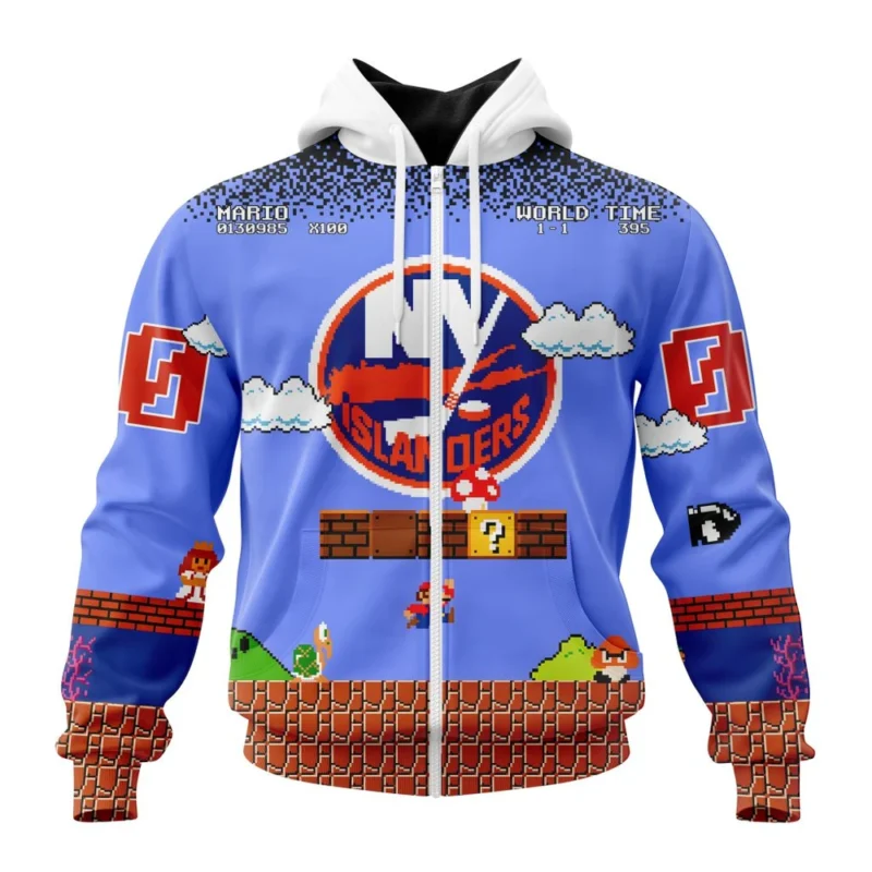 NHL Personalized Name And Number, New York Islanders Special Kits With Super Mario Game Design,QTNHL Personalized Name And Number,080524B2445