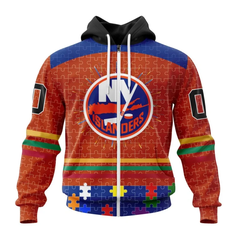 NHL Personalized Name And Number, New York Islanders, Specialized Fearless Aganst Autism ,QTNHL Personalized Name And Number,080524B2519