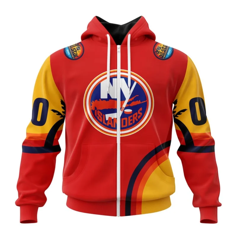 NHL Personalized Name And Number, New York Islanders Special All-Star Game Design With Florida Sunset,QTNHL Personalized Name And Number,080524B2593