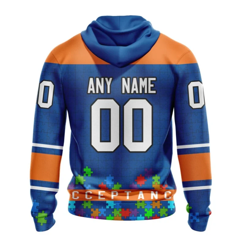 NHL Personalized Name And Number, New York Islanders, Specialized Unisex Kits Hockey Fights Against Autism,QTNHL Personalized Name And Number,080524B2656