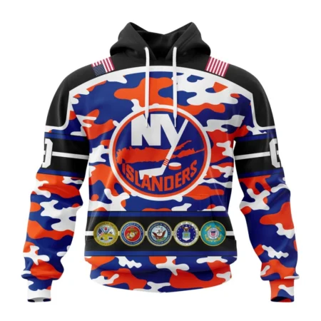 NHL New York Islanders, Specialized Design Wih Camo Team Color And Military Force Logo,QTNHL080524A3532