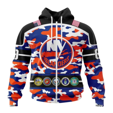 NHL New York Islanders, Specialized Design Wih Camo Team Color And Military Force Logo,QTNHL 080524B3532